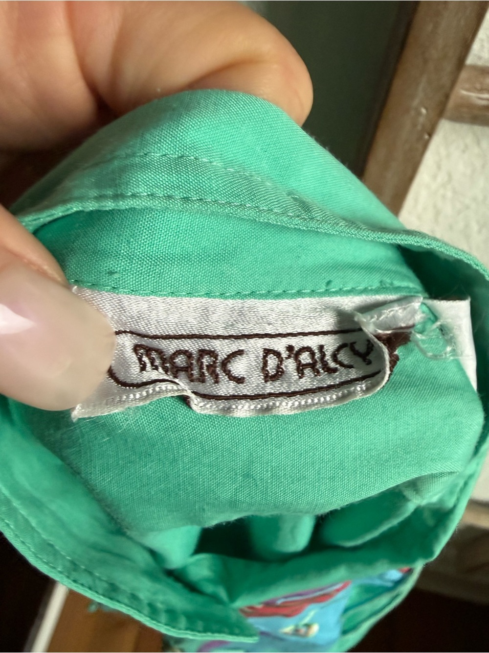 Marc D'Alcy Paris Mint Green Art-to-Wear Embellished Blouse Vintage ‘80’s Sz: 8 - Picture 8 of 10